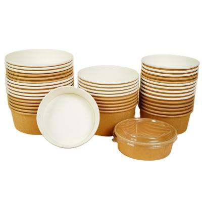 China 500ml-1300ml Disposable Eco Friendly Custom Manufacture Pla Salad Maker Biodegradable Paper Bowl for sale