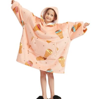 China Wholesale Fire Retardant Oversized Warm Wearable Sherpa Giant Hooded Blanket Luxury Giant Hooded Blanket For Winter for sale