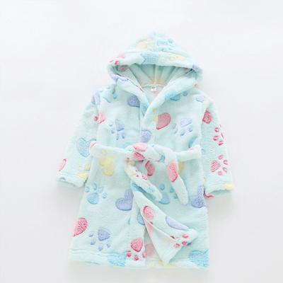 China High Quality QUICK DRY Cartoon Printing Hooded Baby Kids Children Bathrobe Set For Winter for sale