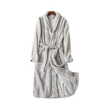 China Coral Fleece Bathrobe Wholesale Solid Unisex High Quality QUICK DRY for sale