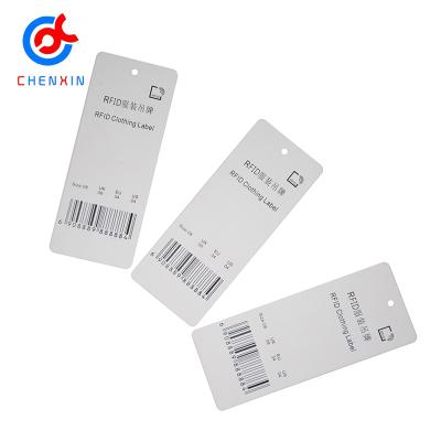 China Custom UHF Clothing Tag Hang Tag Warehouse Management Rfid Printing Paper Rfid Waterproof/Waterproof Free Sample for sale