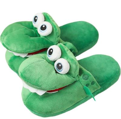 China Funny Plush Alligator Slippers Walk With Open Mouth Little Alligator Toy Plush Toy Slippers for sale