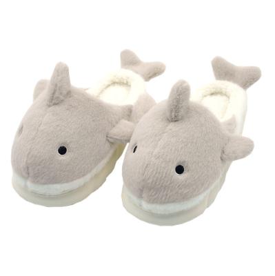 China Cute Home Indoor Cartoon Home Slipper Plush Toy Shark Slipper Whale Plush Slipper Fluffy Shoes for sale