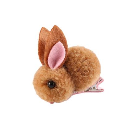 China Cute Super Cute Three-dimensional Plush Hair Clip Rabbit Girl Rabbit Hair Clip Plush Children's Hair Accessories for sale