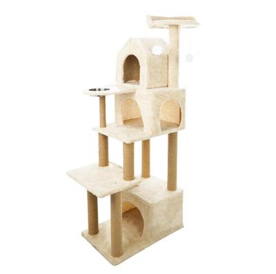 China Large Living Cat Tree Toy Large Cat Tree Climbing Floor To Ceiling Cat Tree Luxury Modern Tower for sale