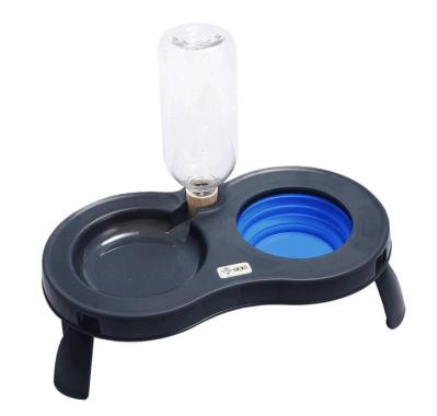 China Wholesale Stocked Elevated Folding Double Pet Bowl For Dogs Cats for sale