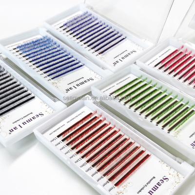 China 2022 0.10 Latest Gradient Thick White Eyelashes Full Natural Soft Single Length 16-25 Mm In Regular Curl J Since C D DD for sale