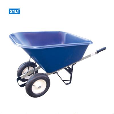 China Large poly metal tray wheel wheelbarrow WB9600 with double wheels for sale