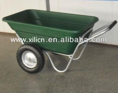 China Metal Tray Plastic Twin Big Wheel Stable Wheelbarrow Wb9900 for sale