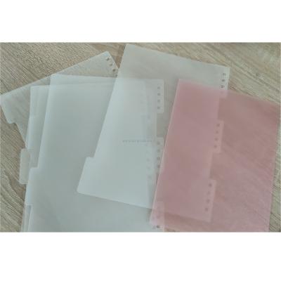 China Popular Cheap Price Recycled And Eco-friendly A5 Size Clear Divider PP Index 5 Tag Dividers for sale