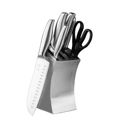 China Factory Direct Supply Sustainable Handmade Chef Kitchen Knife Set With Stainless Steel Block for sale