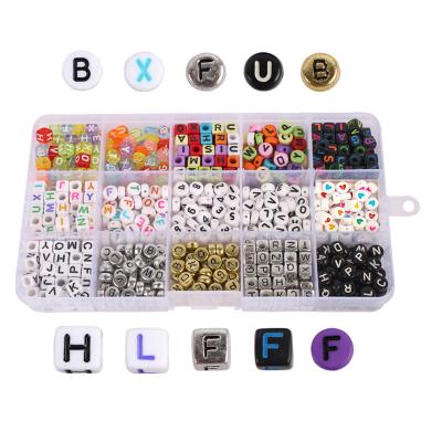 China Birthday Engagement Gift Party Wedding Children's Necklace Plastic Accessories 15 Tiles Diy Jewelry Alphanumeric Acrylic Beads for sale