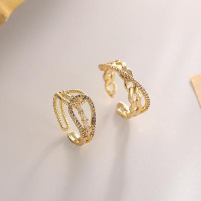 China The Other Dongdaemun, KoreachicCold Style Southern Design Style All-match Single Cross Open Ring Personalized Metal Female Ring for sale