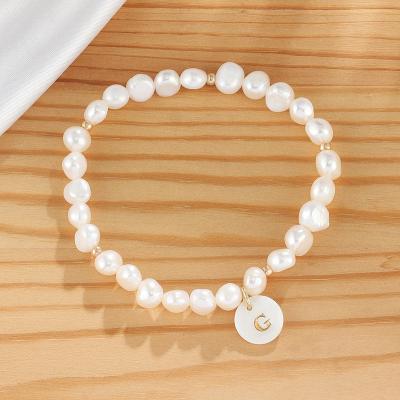 China 2021New manufacturers supply other personality26Letter pendant bracelet freshwater pearl bracelet for sale