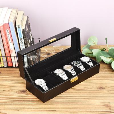 China Watch storage display in the current wholesale gift box carbon fiber watch box6Bit watch box watch storage boxpuWatch box for sale