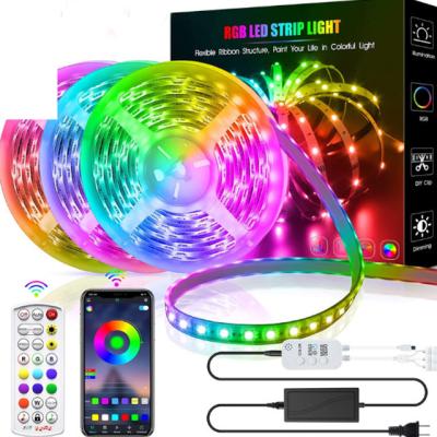 China Indoor/outdoor control 5M 60led rgb color ip65 waterproof smd 5050 led light strip multicolor led light strip for sale