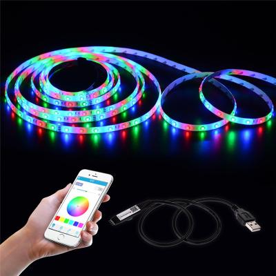 China theme park led strip light 5M 60led RGB color ip65 waterproof smd 5050 led strip usb wifi for sale