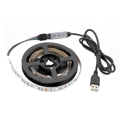 China theme park led strip light 5M 60led RGB color ip65 waterproof smd 5050 led strip usb power for sale