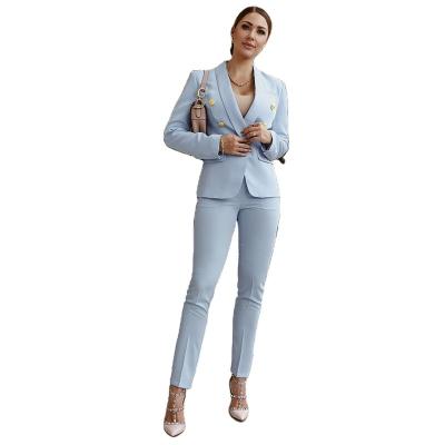 China High End Casual Breathable Anti-Wrinkle Suit Set Comfortable Fit Long Solid Color Suit For Women for sale