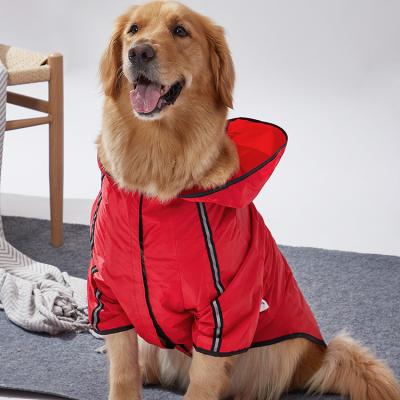 China New Viable Hot Sale Large Pet Raincoat Outdoor PU Dog Clothes Wholesale Reflective Dog Raincoat for sale