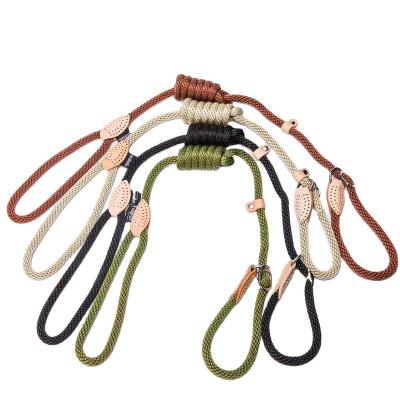 China Amazon Hot Sale Custom Nylon Braided Rope Strap Pet Leash Nylon Reflective Dog Leash for sale