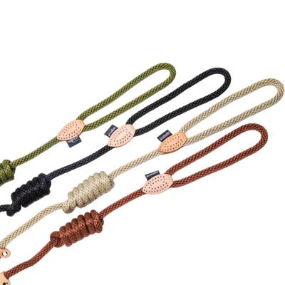 China Personalized Strong Heavy Duty Rope Dog Leash With Comfortable Padded Handle Pet Bowl Dog Waste Bag Dispenser for sale