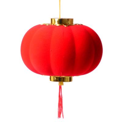 China Flocking Small Red Flocking Lantern for Chinese New Year's Day Spring Decoration for sale