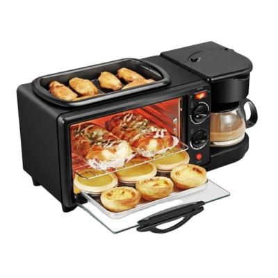 China Multifunctional Hotel Breakfast Machine Horno 3 In 1 Automatic Toaster Electric Oven Bread Multi Function 3 In 1 Breakfast Maker for sale