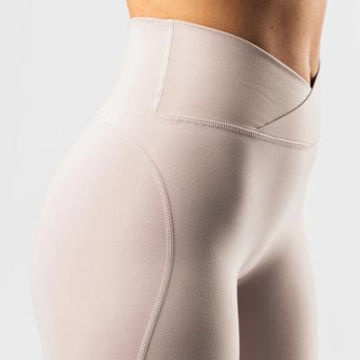 China High Quality Soft Breathable Halara Sports Breathable Camel Toe Free Workout Gaiters Nude Pink Brushed Nylon Spandex Leggings for sale