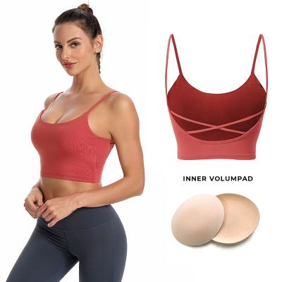 China 2022 Breathable Women Sport Sporty Suit Set LULU Cross Back Sexi Bra Sweat-Wicking Underwear And Bra And Panties Gaiters for sale