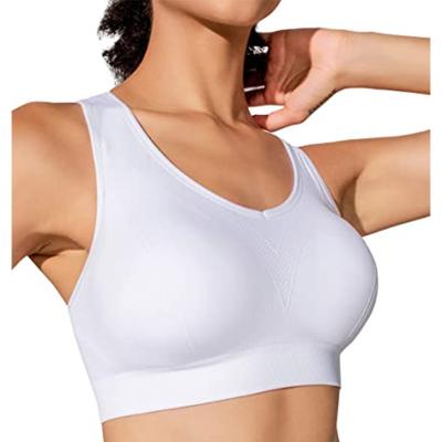 China Breathable High Support Criss Cross Breathable Sports Bra C/D Cup Fitness Racerback Removable Padded Seamless Sports Bra For Women for sale