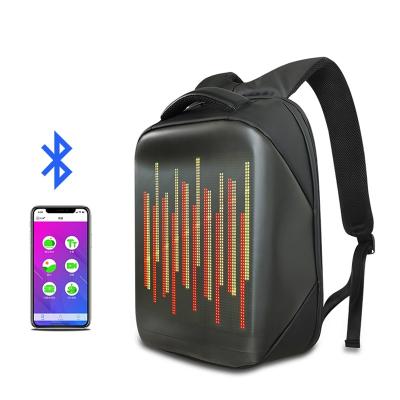 China With USB 64*64 Pixel Mesh Backpack With LED Screen Smart Clear Backpack Led Program Bag Laptop LED Backpack For Man Woman for sale