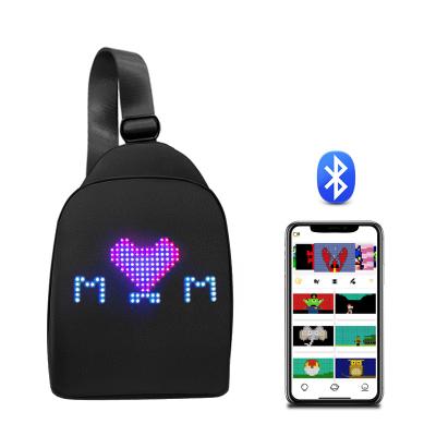 China Waist Bag DIY City Light Backpack DIY Waterproof Colorful Dynamic Led Moving Animation GIF Show LED Bag Advertising Design Led Bag Package for sale