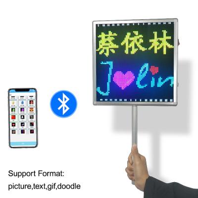 China Newest Square LED Indoor Handheld Billboard Programmable LED Billboard APP Control LED Sign Board For Air Left Bus Station Pick Up for sale