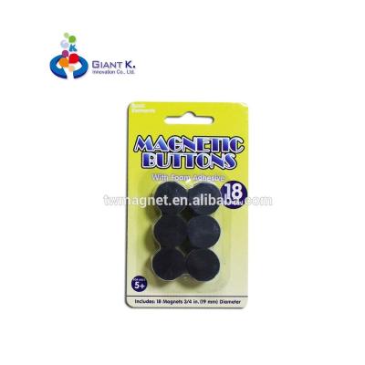 China Industrial Magnet Black Round Magnet Button With Foaming Glue for sale