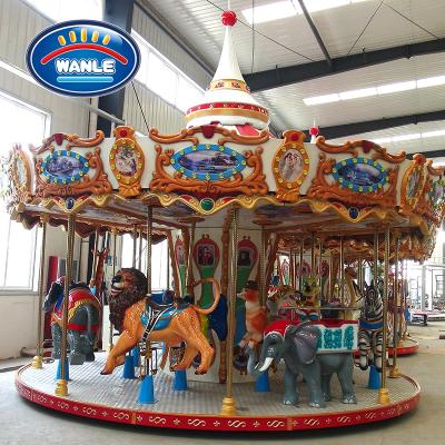 China Hot Selling Funfair Amusement Park Wanle Christmas Rides Amusement Park Carousel Animal World For Sale for sale