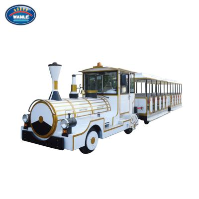 China 42 Passenger Antique Outdoor Sightseeing Trackless Tourist Trains For Sale With Power for sale