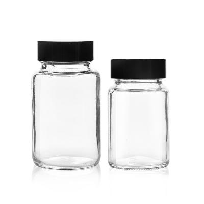 China Hot Sale 100ml High Quality Custom Empty Plastic Round Shape Lid Glass Food Storage Containers for sale