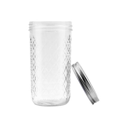 China Hot Sale 100ml 250ml 350ml 750ml Food Factory Custom Clear Food Storage Container Jar With Tinplate Lid for sale