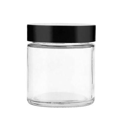 China Custom Food China Factory Child Proof Food Grade 1oz/2oz/3oz/4oz/6oz/8oz/16oz Glass Container Empty Jar With Plastic Lid for sale