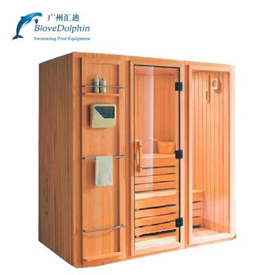 China Computer control panel sauna room luxury real wood sauna room can be used by 2 people for sale