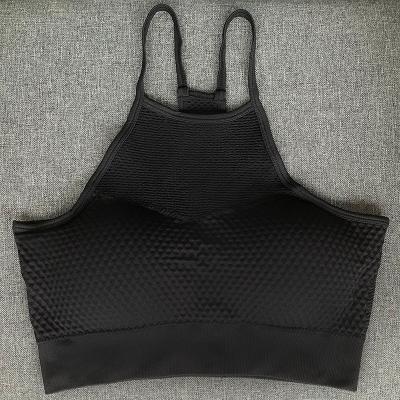 China Breathable Solid Color Mesh Cavity Mesh Gathering Yoga Sports Bra Quick Dry Beauty Fitness Back Vest Sports Underwear Yoga Bra for sale