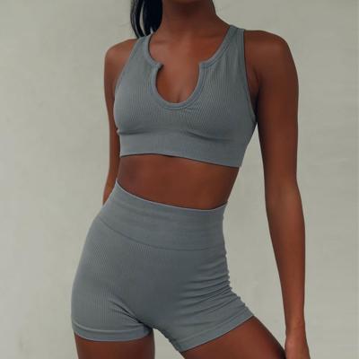 China Breathable Sexy Gym Clothing Women Leggings Yoga Set Seamless Workout Clothes Wear Fitness Sports Bra Female Athletic Suit for sale