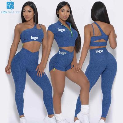 China Breathable Women 4 Piece Yoga Set Activewear Natural Jogger Zipper Color Sportswear Fitness Gym Quick Dry Clothing for sale