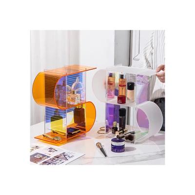 China Folding Clear Cosmetic Organizer Storage Organizer Acrylic Cosmetic Makeup Display Storage Box Stand for sale