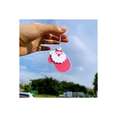 China Yiqun Advertising Christmas Santa Claus Pattern Acrylic Painting Keychain for sale