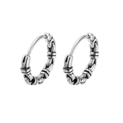 China High Quallity 2022 Popular Vintage Luck Knotted Men's Titanium Steel Earrings Cast Personalised Women's Earrings Buckle for sale