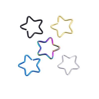 China Cute 2022 Most Popular Stainless Steel Non Pierced Cheap Pentagram Ear Clips Earrings for sale