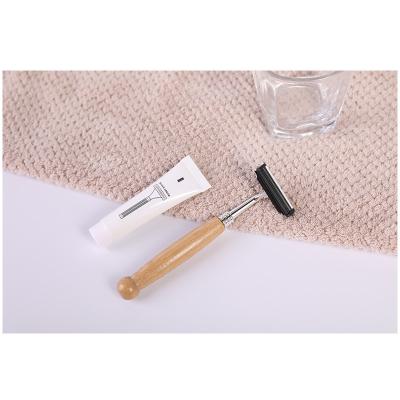 China Wholesale hotel triple disposable bamboo razor travel blade handle eco-friendly natural bamboo razor for sale