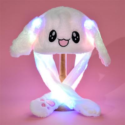 China Animal Girls Bunny Hat Jumping Funny LED COMMON Cute Rabbit Hat Bunny Hat Moving Ears Plush for sale